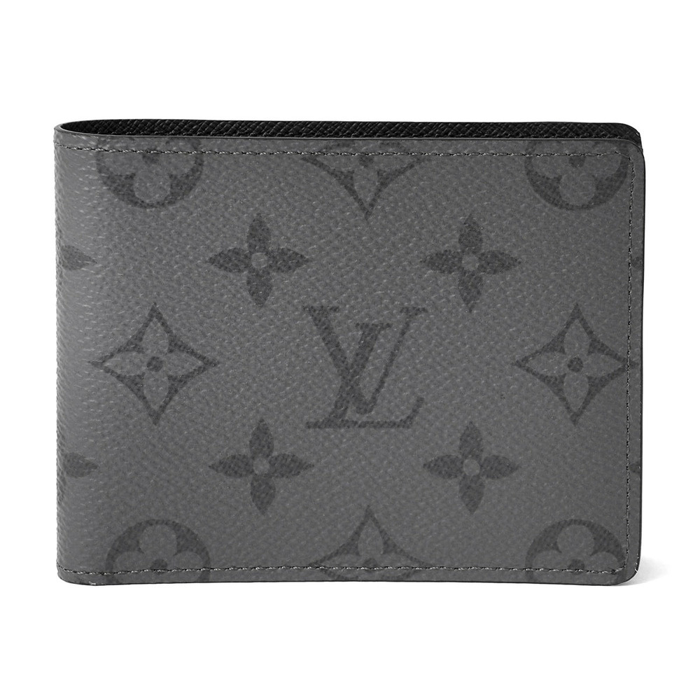 Louis Vuitton Bifold Wallet Monogram Canvas Leather Eclipse Black Gray
